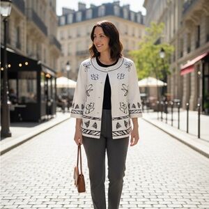 Tailor Vintage Artistic Black and White Blazer